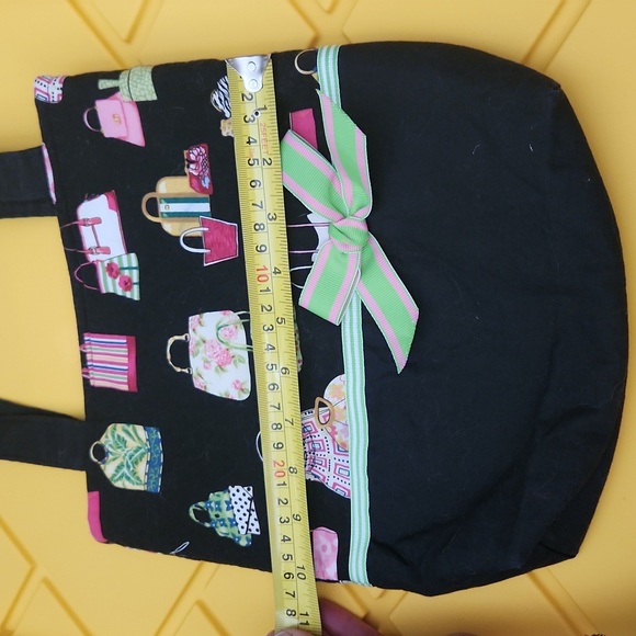 Adorable retro botique hand sewn lined & PADDED cloth purse/sactchel. - Picture 8 of 10